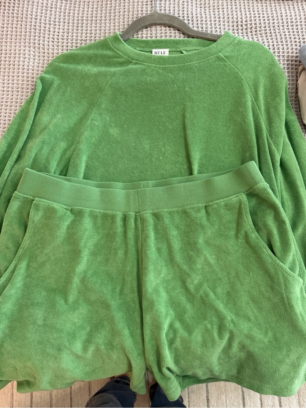 KULE Bright Green Terry Crewneck Top